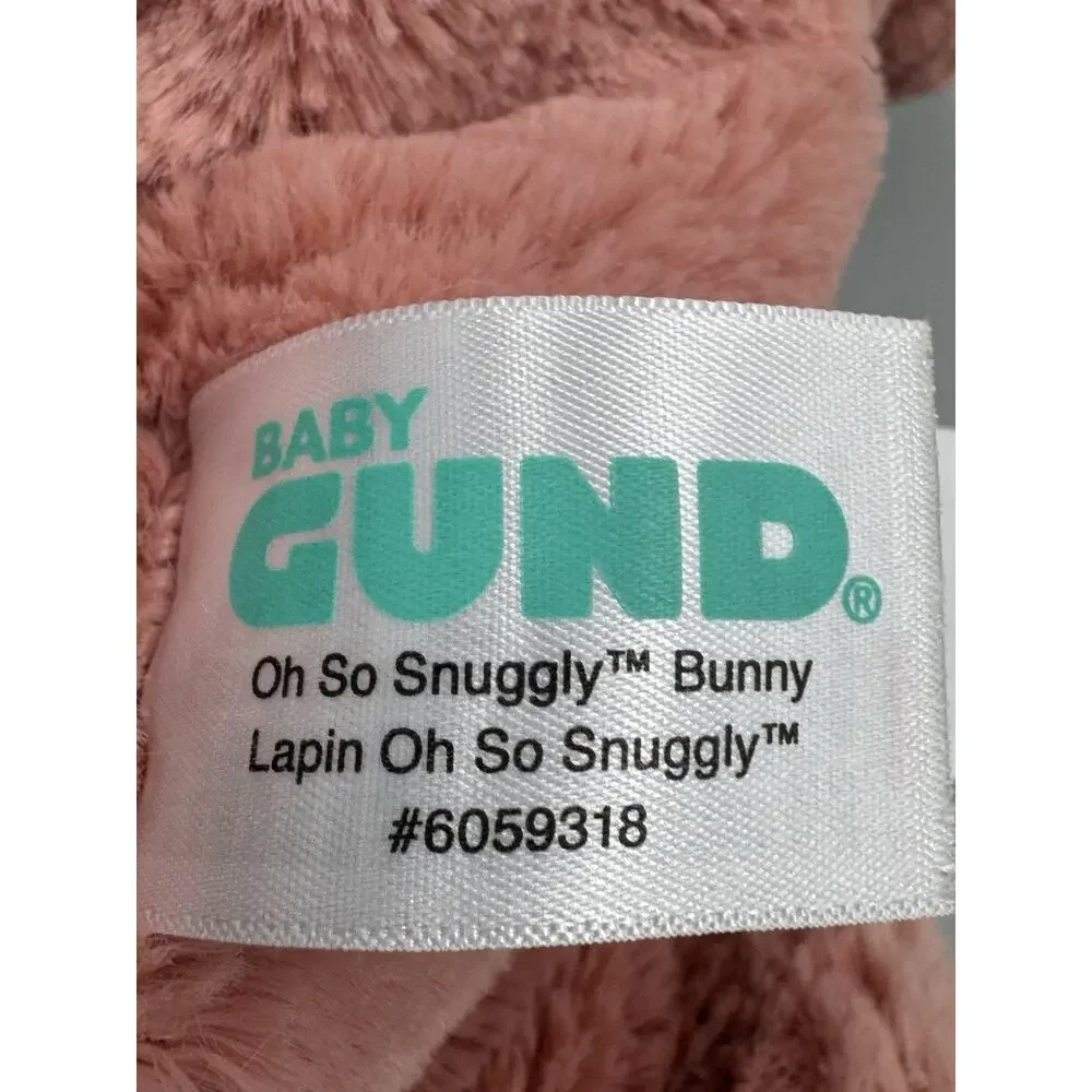 Baby Gund Pink Bunny Plush Oh So Snuggly 12 Inch Stuffed Animal 6059318